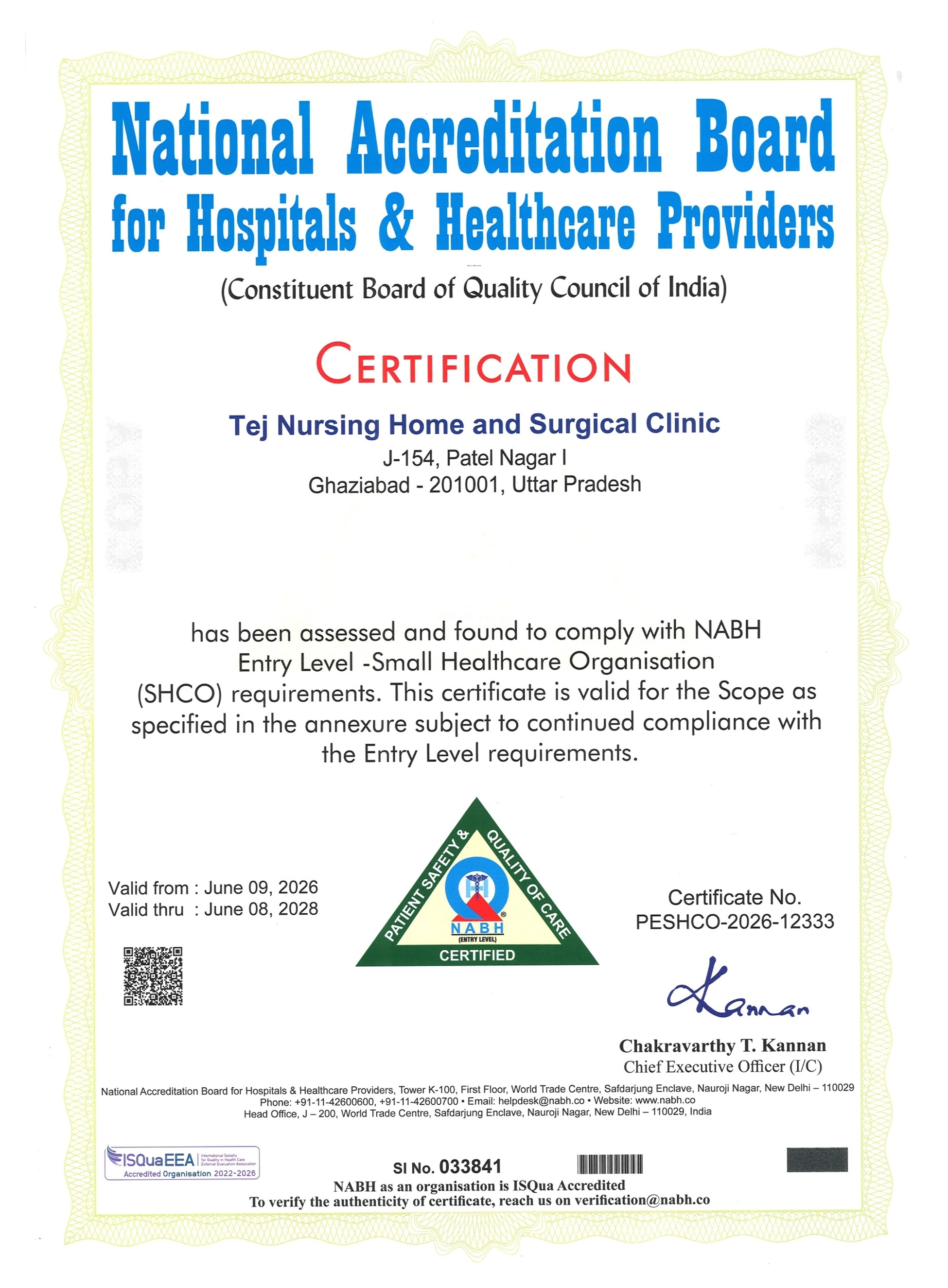 NABH Certificate
